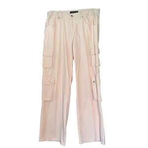 Aeropostale Women's Pastel Pink Utility Cargo Pants Size L Gorpcore Hiking Baggy